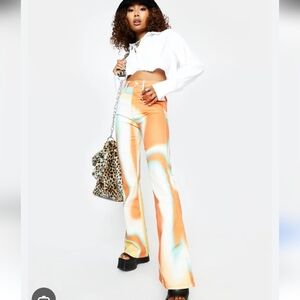 Jaded London Ombre Swirl Print High Waist Bootcut Jeans Size 25